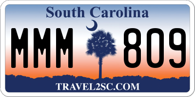 SC license plate MMM809