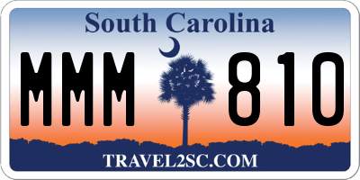 SC license plate MMM810