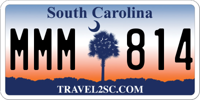 SC license plate MMM814