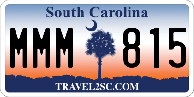 SC license plate MMM815