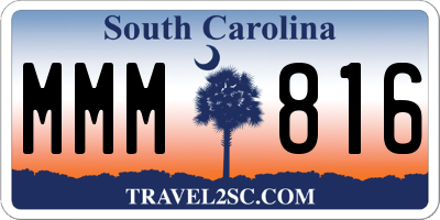 SC license plate MMM816