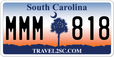SC license plate MMM818