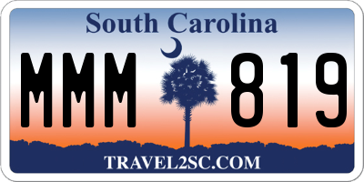 SC license plate MMM819
