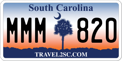 SC license plate MMM820