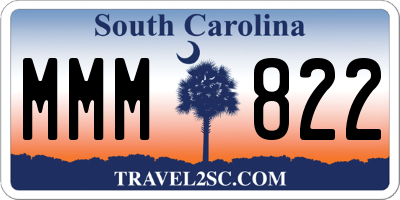 SC license plate MMM822