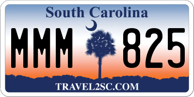 SC license plate MMM825