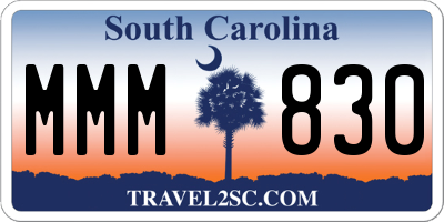 SC license plate MMM830