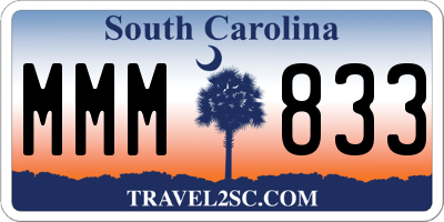 SC license plate MMM833