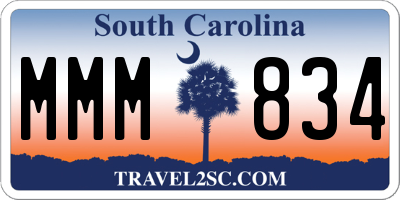 SC license plate MMM834