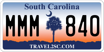 SC license plate MMM840