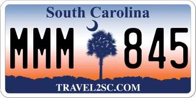 SC license plate MMM845