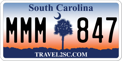 SC license plate MMM847