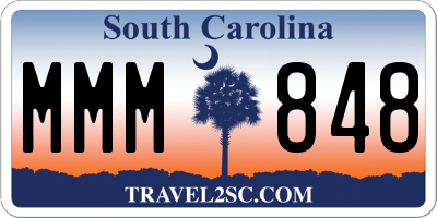 SC license plate MMM848