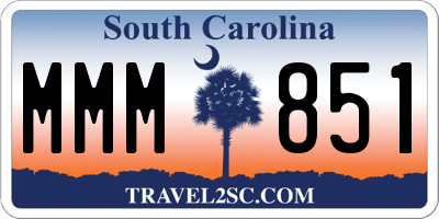 SC license plate MMM851