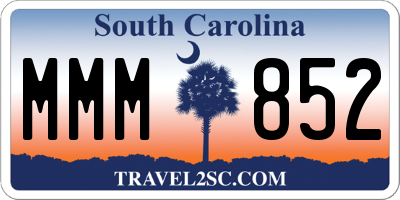 SC license plate MMM852