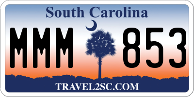 SC license plate MMM853
