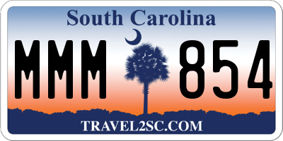 SC license plate MMM854