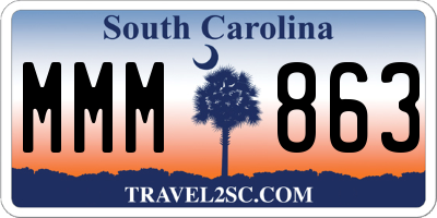 SC license plate MMM863