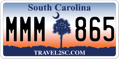 SC license plate MMM865
