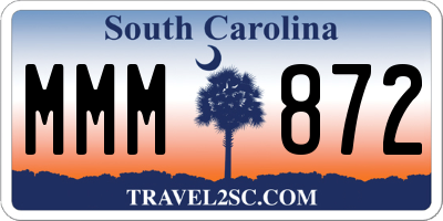 SC license plate MMM872