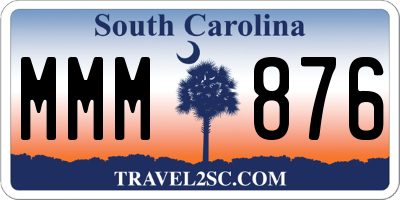 SC license plate MMM876