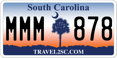 SC license plate MMM878