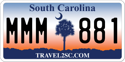 SC license plate MMM881