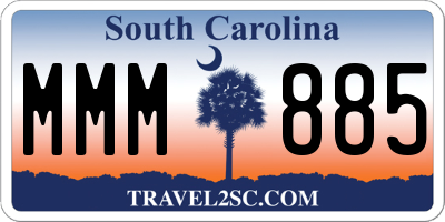 SC license plate MMM885