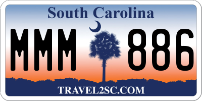 SC license plate MMM886