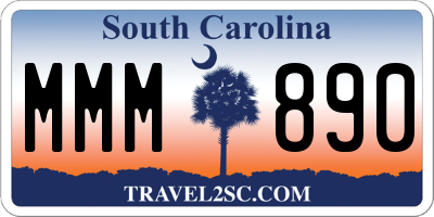 SC license plate MMM890