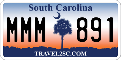 SC license plate MMM891