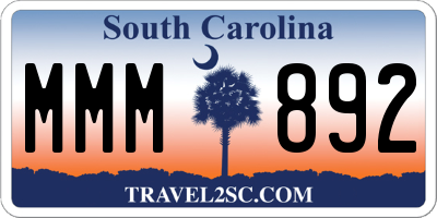 SC license plate MMM892