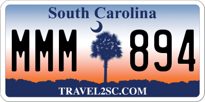 SC license plate MMM894