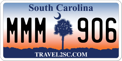 SC license plate MMM906