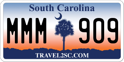 SC license plate MMM909