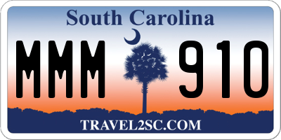 SC license plate MMM910