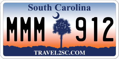 SC license plate MMM912