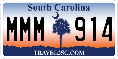 SC license plate MMM914