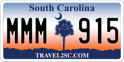 SC license plate MMM915