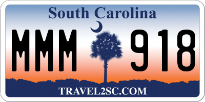 SC license plate MMM918