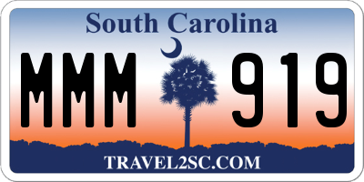 SC license plate MMM919