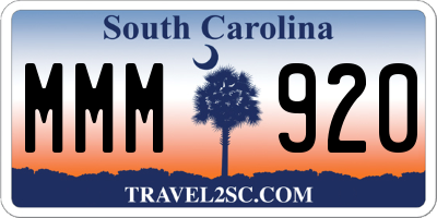 SC license plate MMM920
