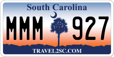 SC license plate MMM927