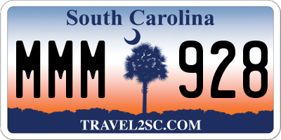 SC license plate MMM928