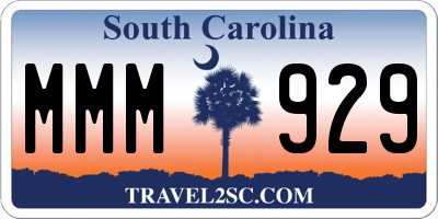SC license plate MMM929