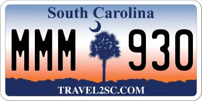 SC license plate MMM930