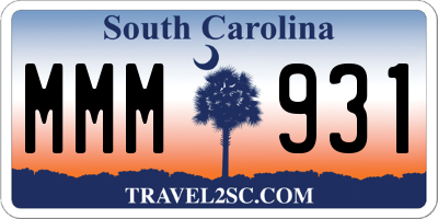 SC license plate MMM931