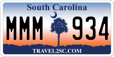 SC license plate MMM934