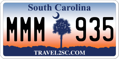 SC license plate MMM935