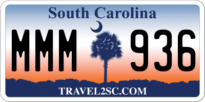 SC license plate MMM936